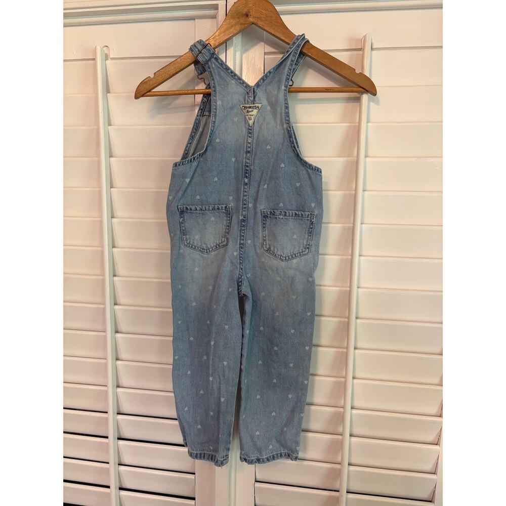Carters‎ Heart Pattern Denim Overalls Size 4T - Picture 2 of 8